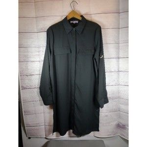 Premise Black Sheer Long-Sleeve Shirt Dress/Top, Women's Size M